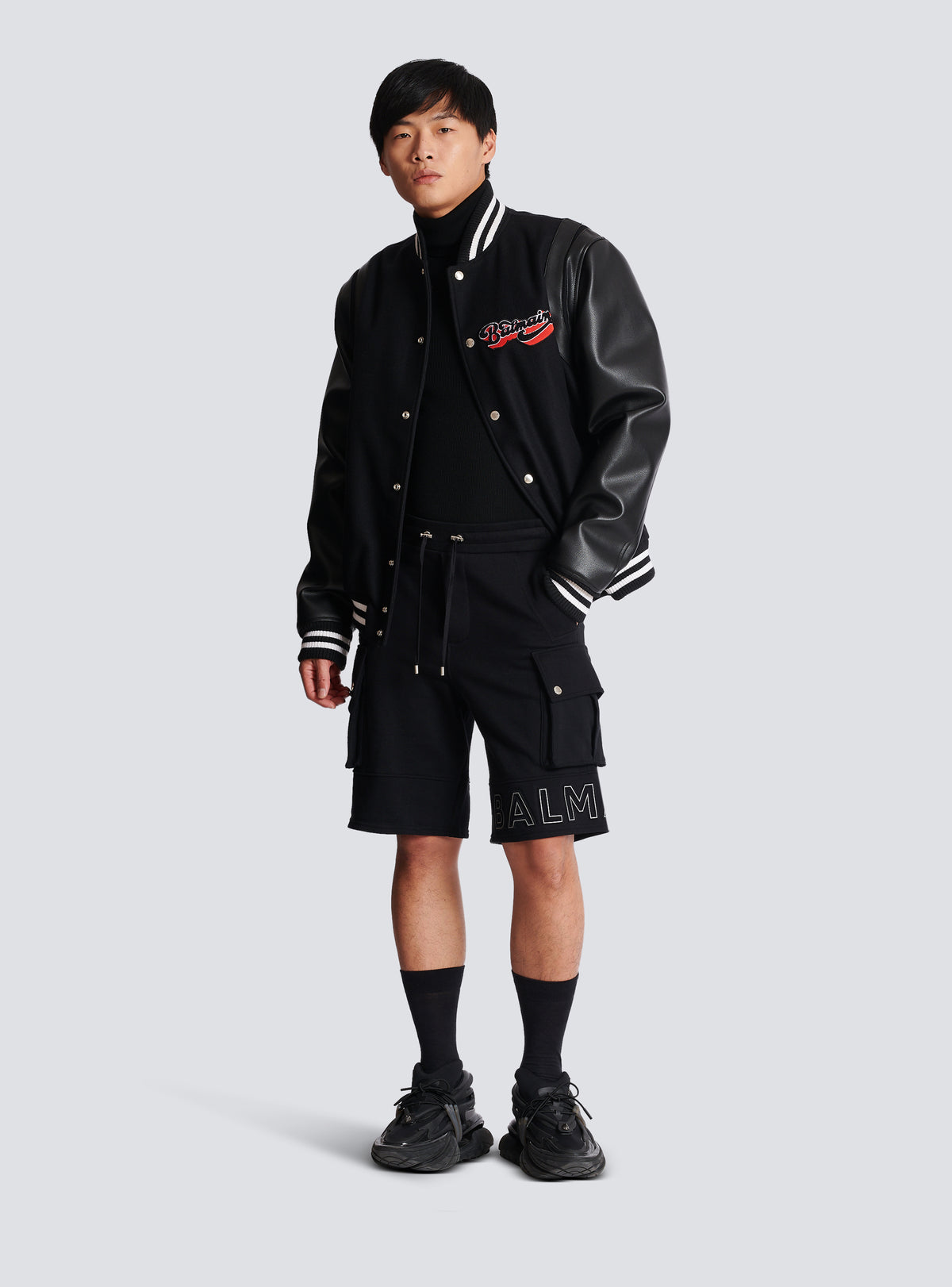 Short cargo à logo embossé - Noir