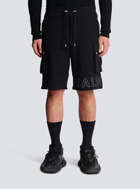 Short cargo à logo embossé - Noir