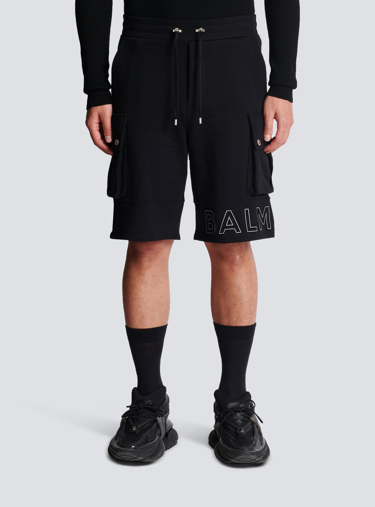 Short cargo à logo embossé - Noir