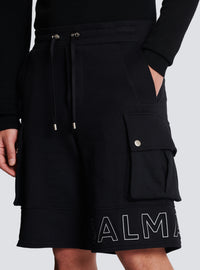 Short cargo à logo embossé - Noir