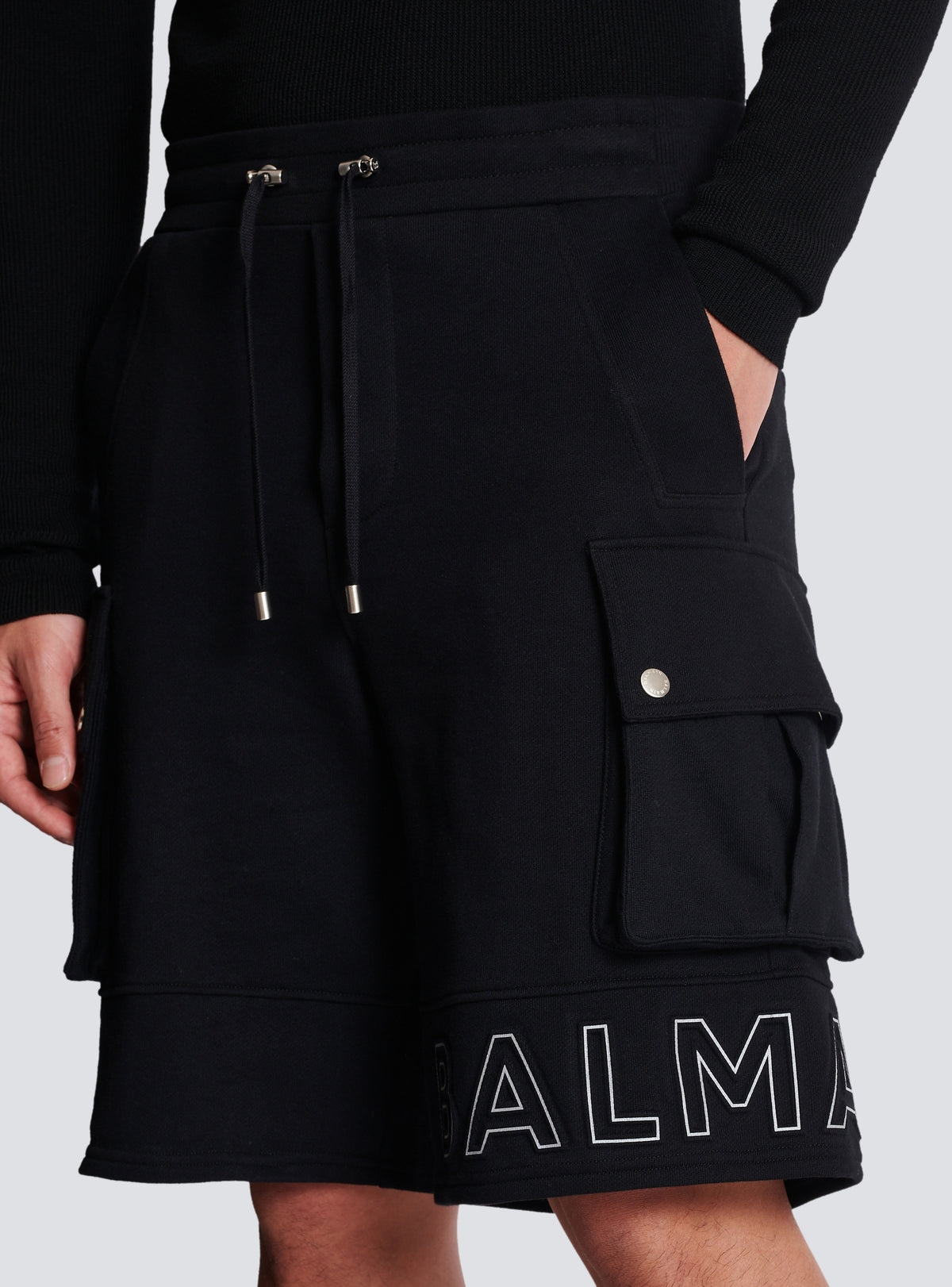Short cargo à logo embossé - Noir