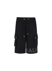 Embossed logo cargo shorts - Black