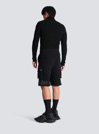 Short cargo à logo embossé - Noir
