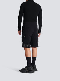 Embossed logo cargo shorts - Black