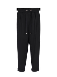 Pantalon élastique ceinturé - Noir