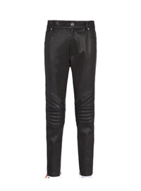 Pantalon de motard en lambskin - Noir
