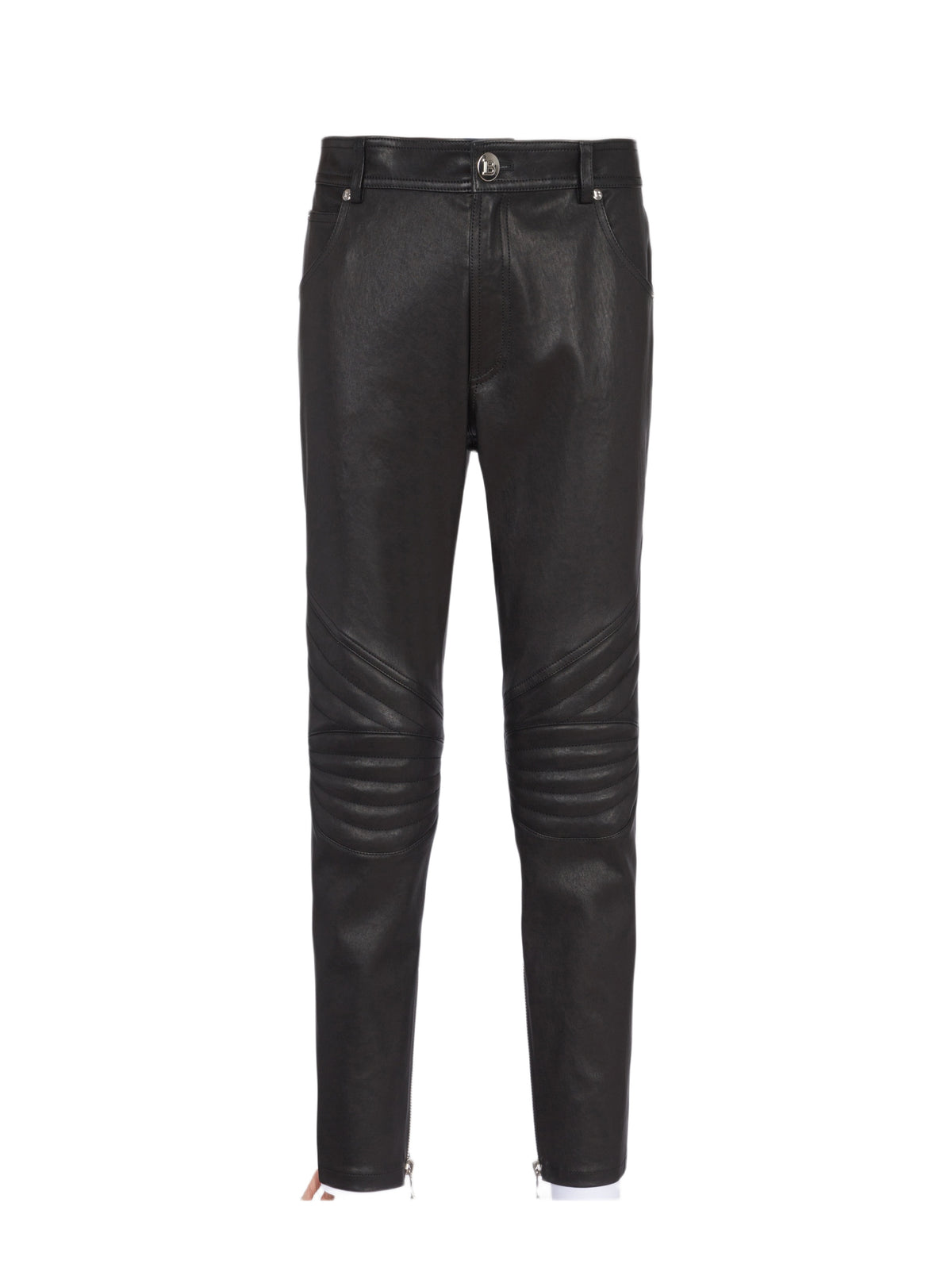 Pantalon de motard en lambskin - Noir