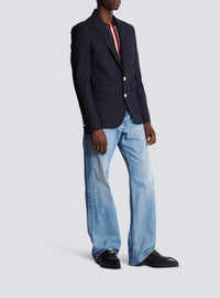 Veste à double boutonnage en laine - Marine