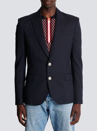Veste 2 boutons en laine - Marine