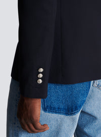 Veste 2 boutons en laine - Marine