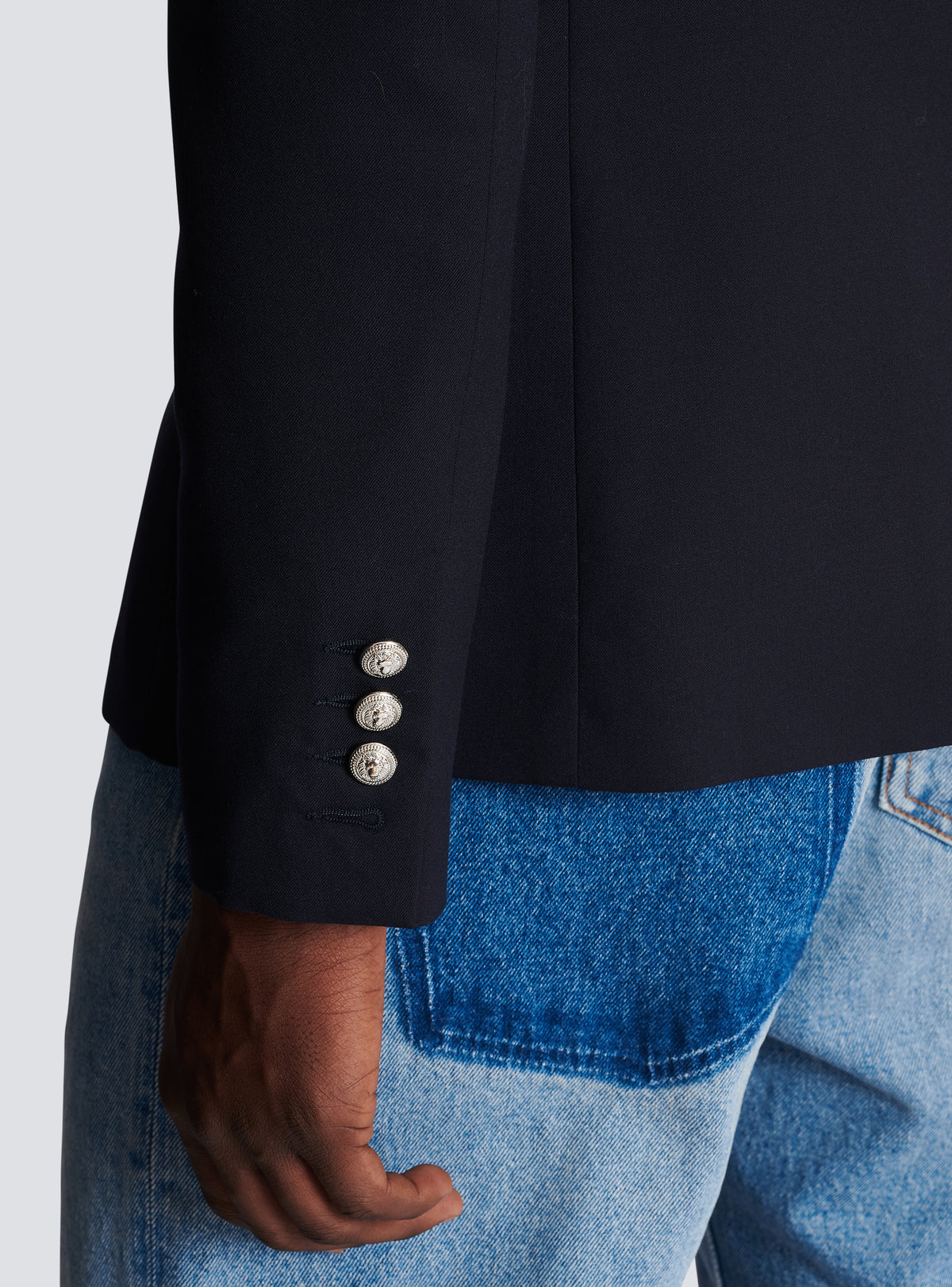 Veste 2 boutons en laine - Marine