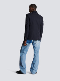 Veste 2 boutons en laine - Marine
