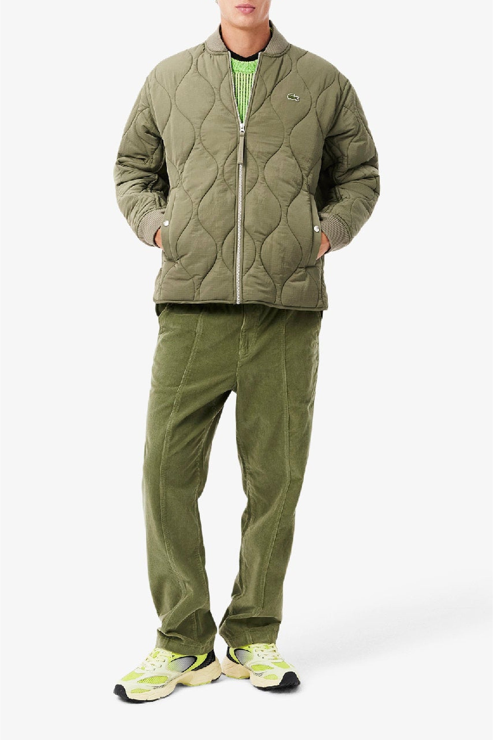 Veste bomber déperlante avec logo - Kaki