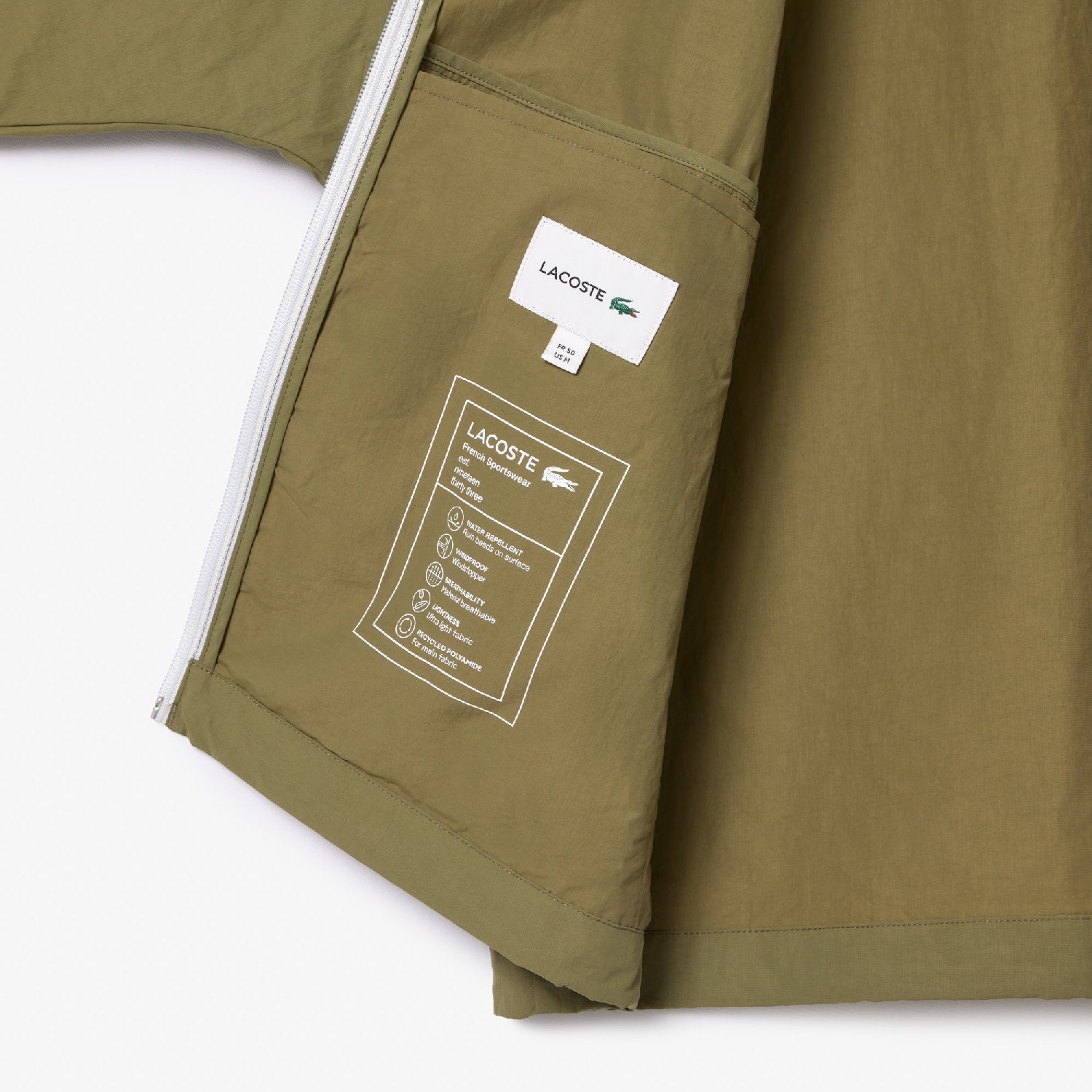 Veste coupe-vent déperlante à capuche amovible - Kaki