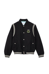Veste bomber Varsity en laine - Noir