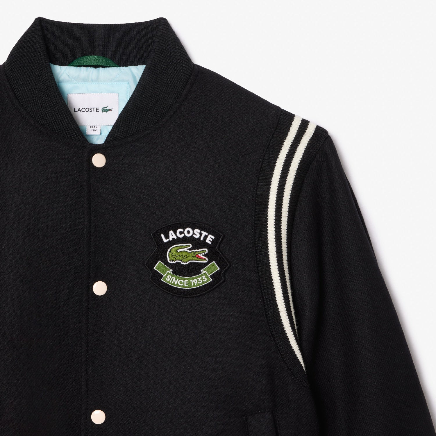 Veste bomber Varsity en laine - Noir