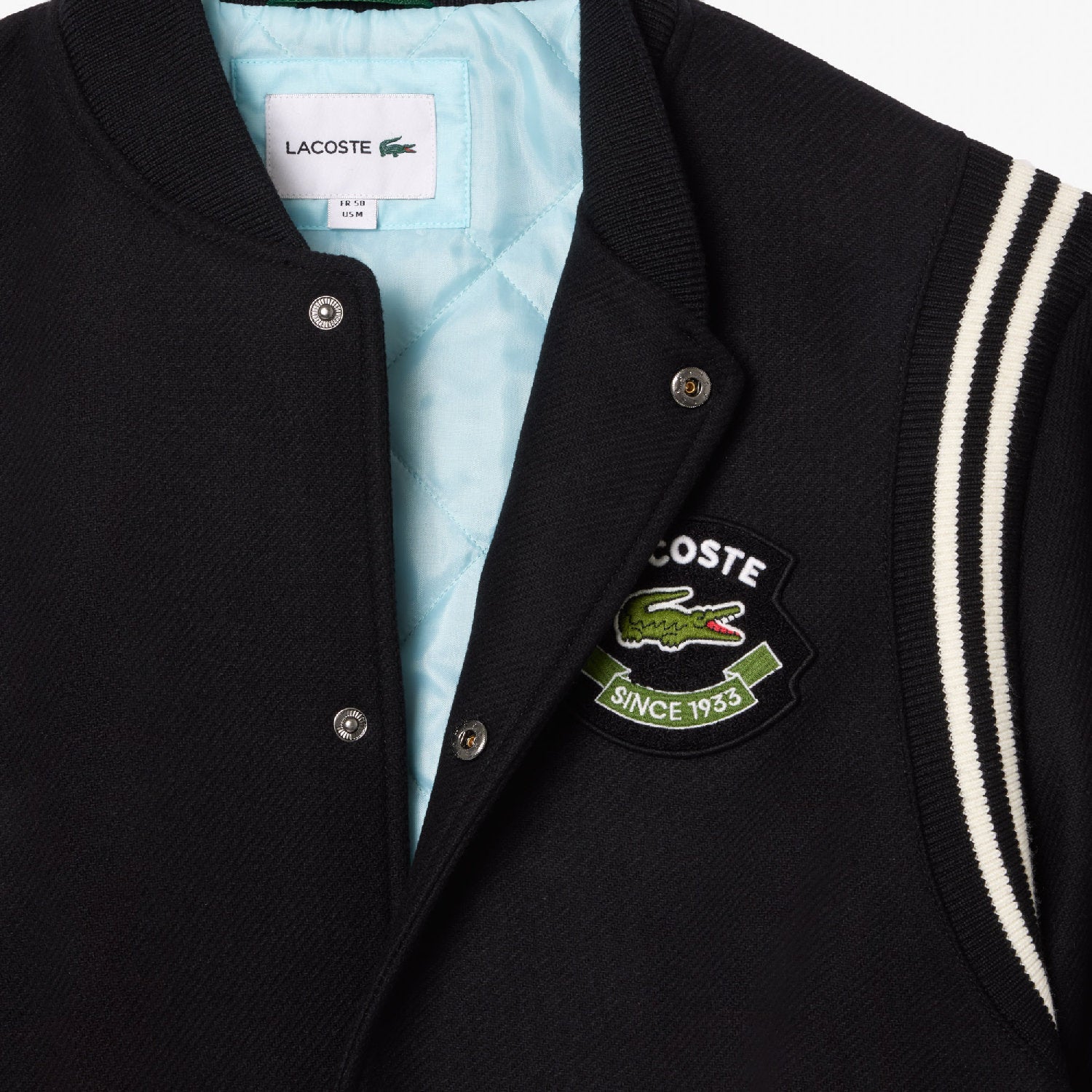 Veste bomber Varsity en laine - Noir