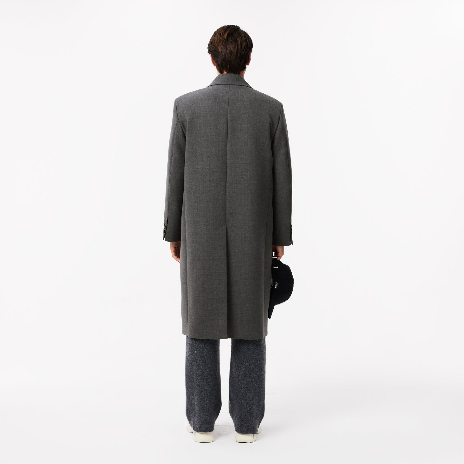 Manteau long en laine mélangée - Bitume Chiné
