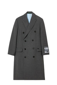 Manteau long en laine mélangée - Bitume Chiné