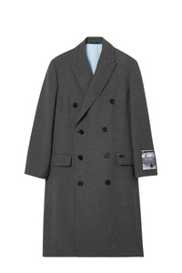 Manteau long en laine mélangée - Bitume Chiné