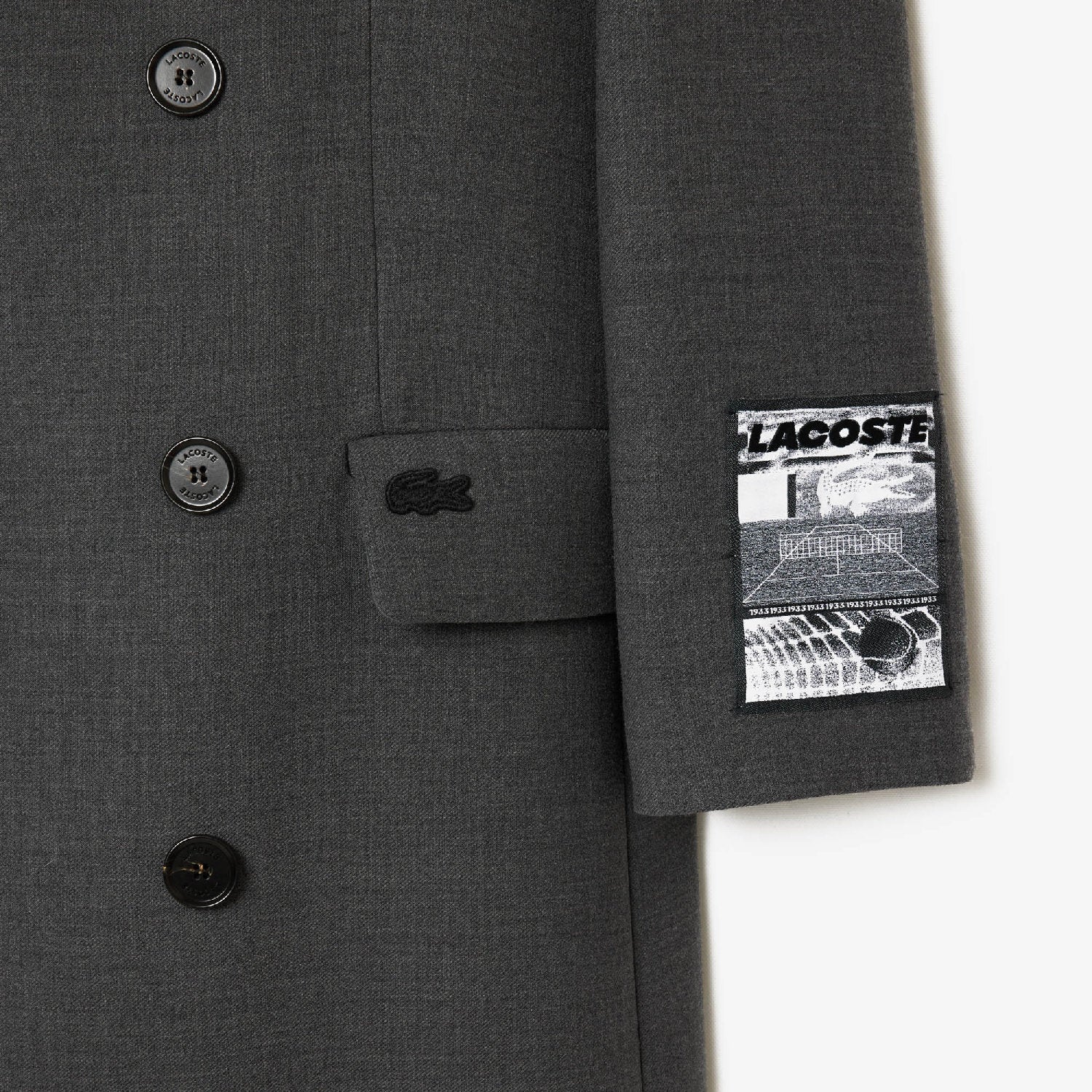 Manteau long en laine mélangée - Bitume Chiné