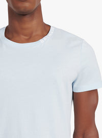 T-shirt à manches courtes brodé - Bleu Pâle & Blanc