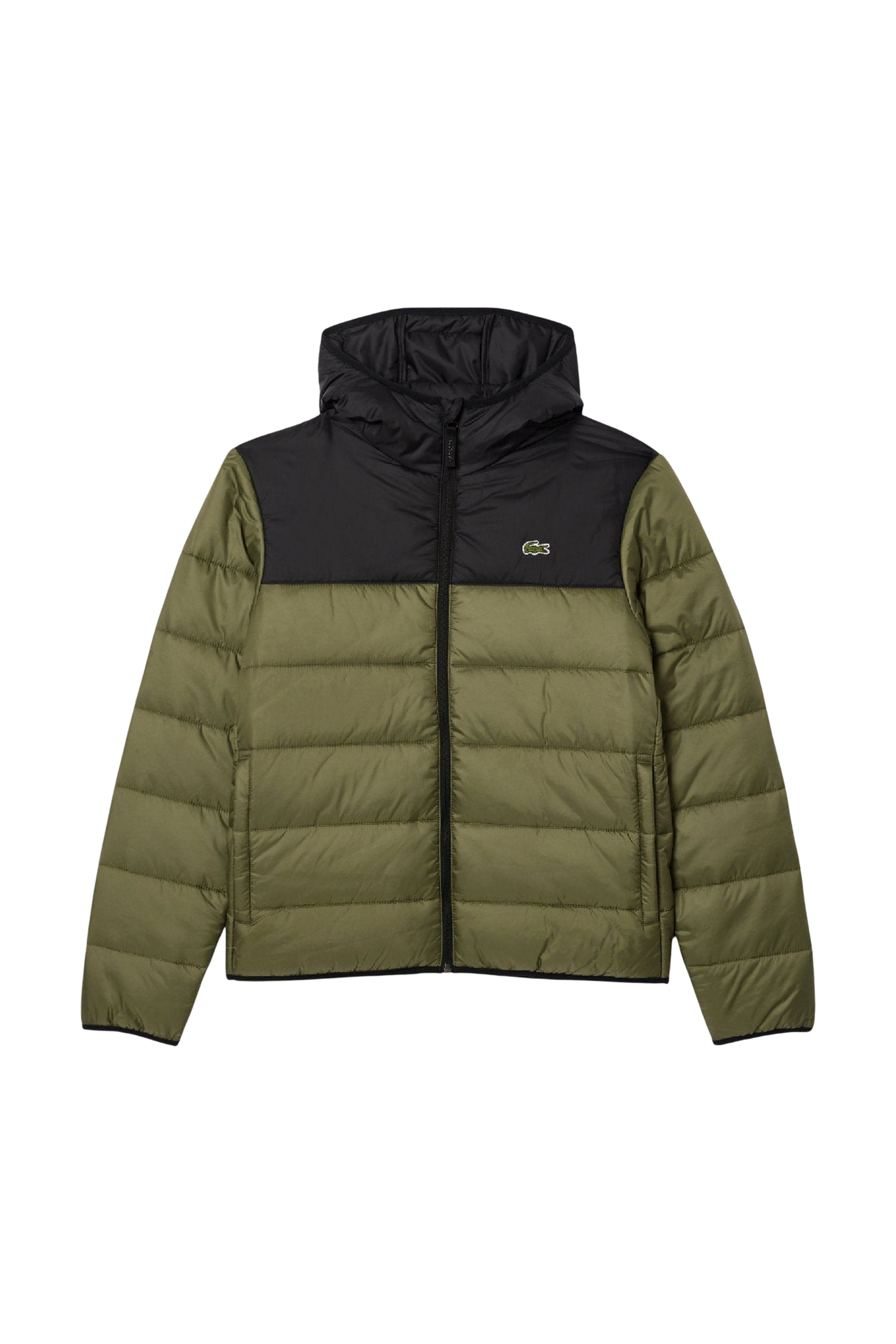 Water-repellent quilted jacket - Khaki & Black