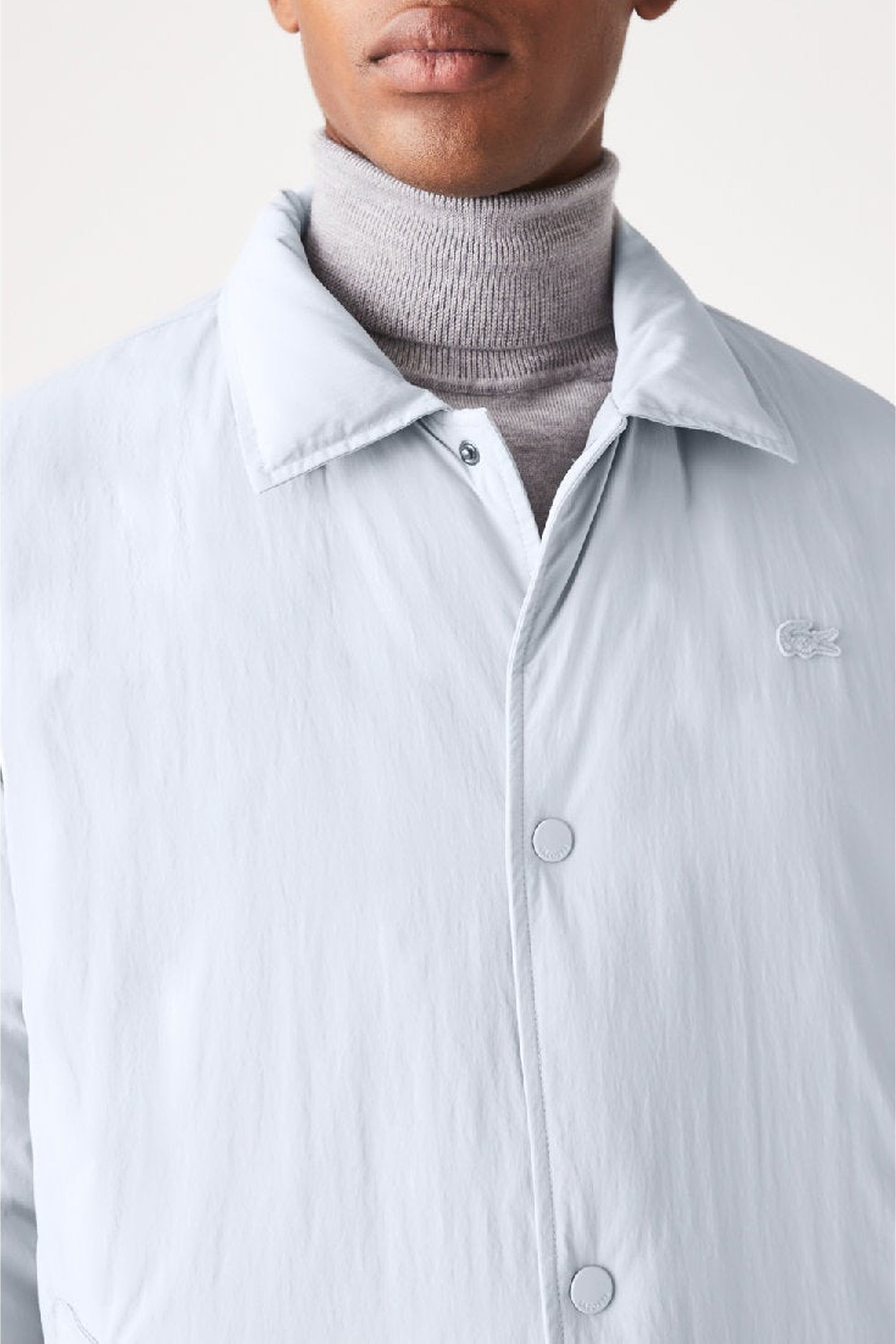 Zipped jacket with logo - Silver Chiné