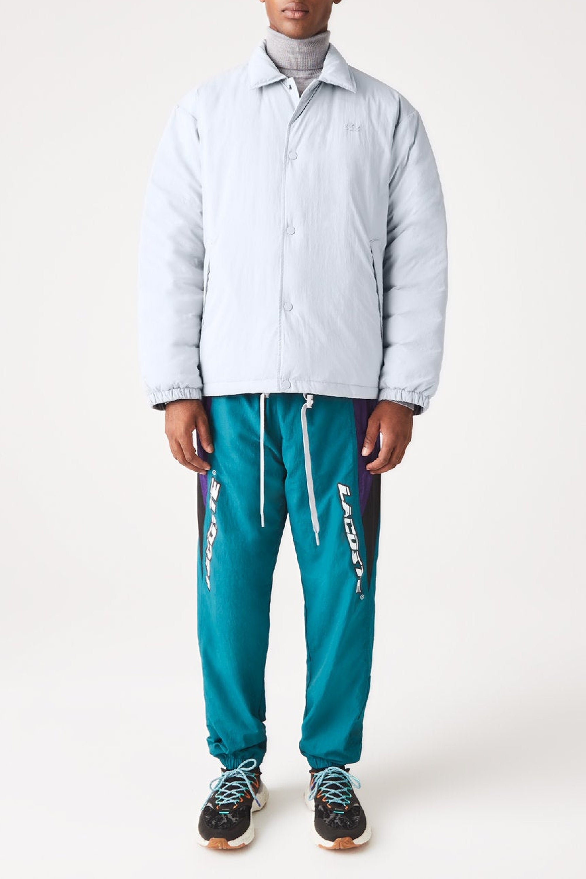 Zipped jacket with logo - Silver Chiné