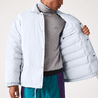 Zipped jacket with logo - Silver Chiné
