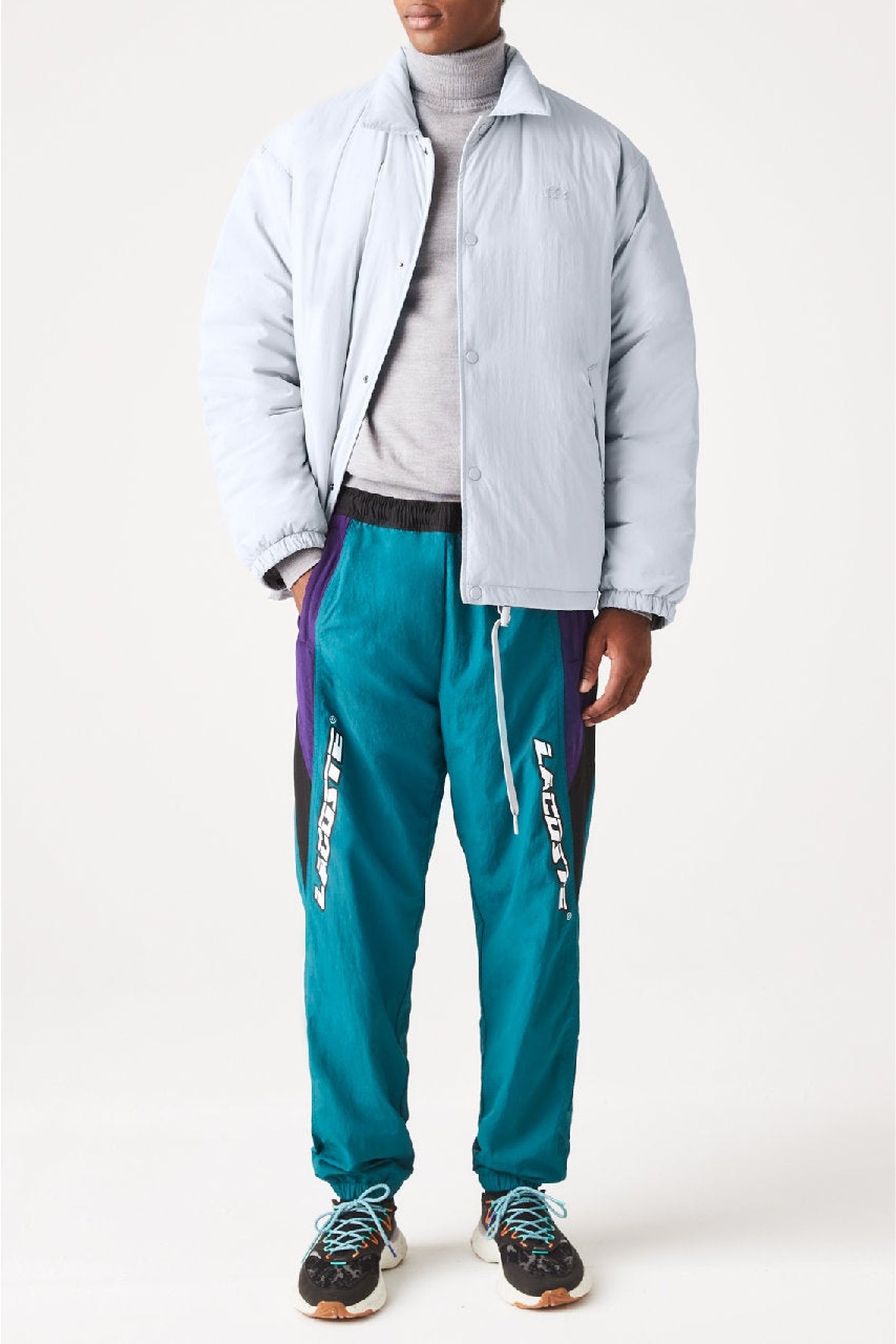 Zipped jacket with logo - Silver Chiné