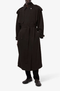 Trench coat ceinturé en laine - Buffle