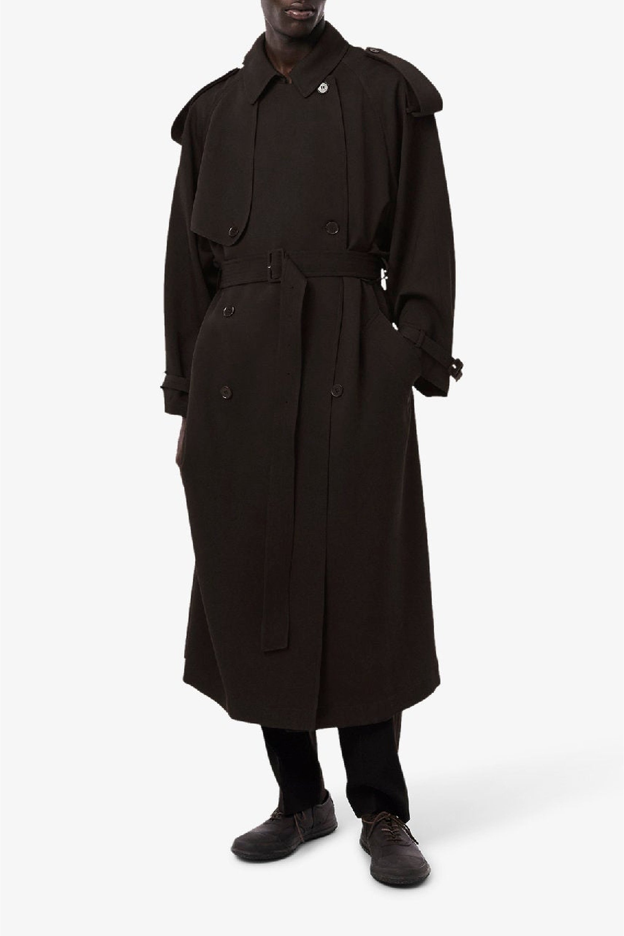 Trench coat ceinturé en laine - Buffle