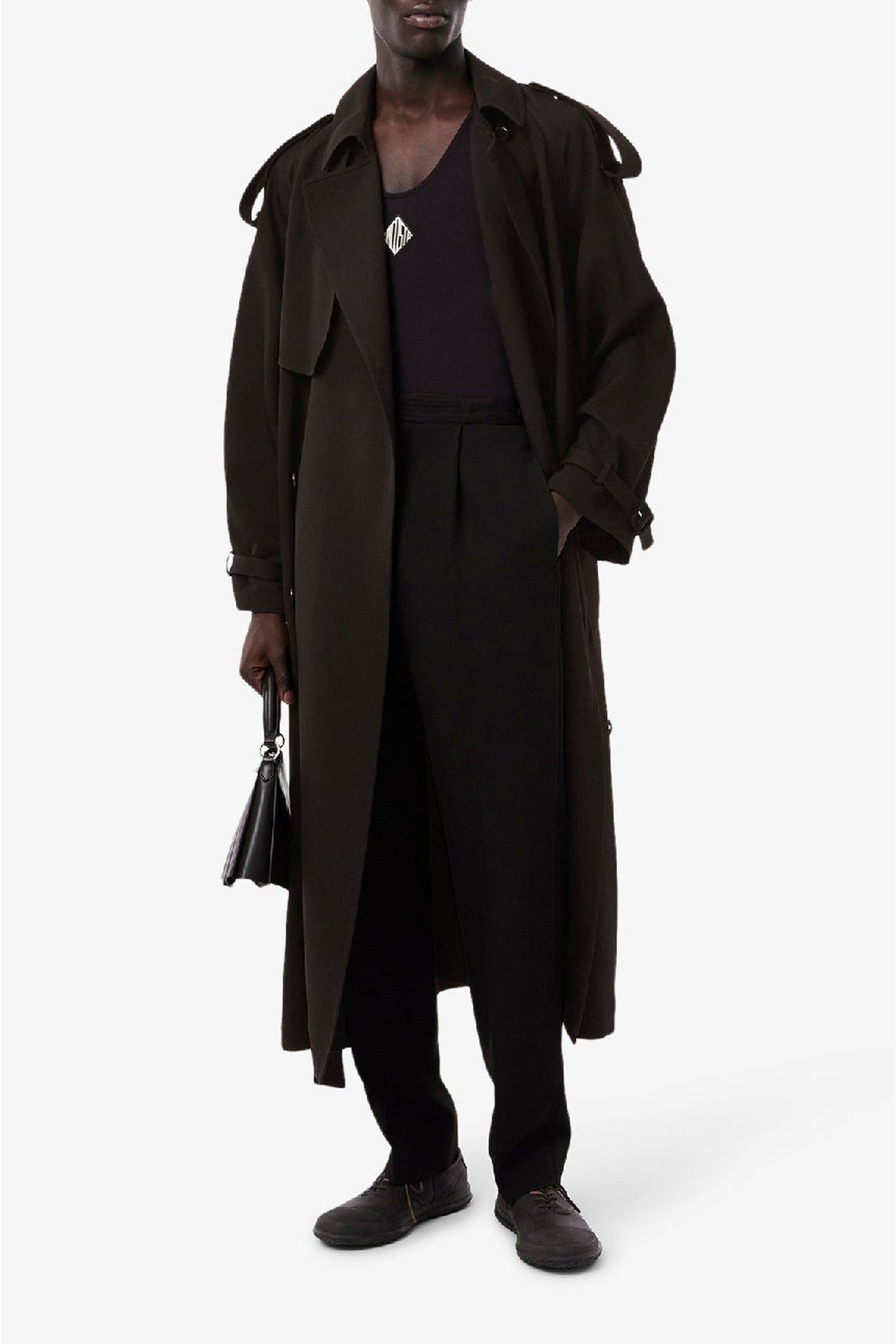 Trench coat ceinturé en laine - Buffle