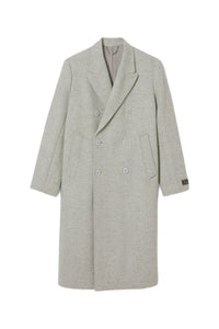 Manteau croisé en laine - Gris Chiné