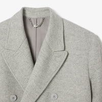 Manteau croisé en laine - Gris Chiné