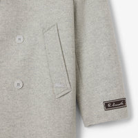 Manteau croisé en laine - Gris Chiné