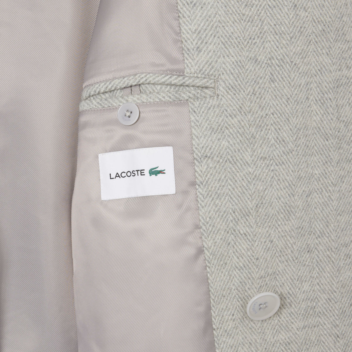 Manteau croisé en laine - Gris Chiné