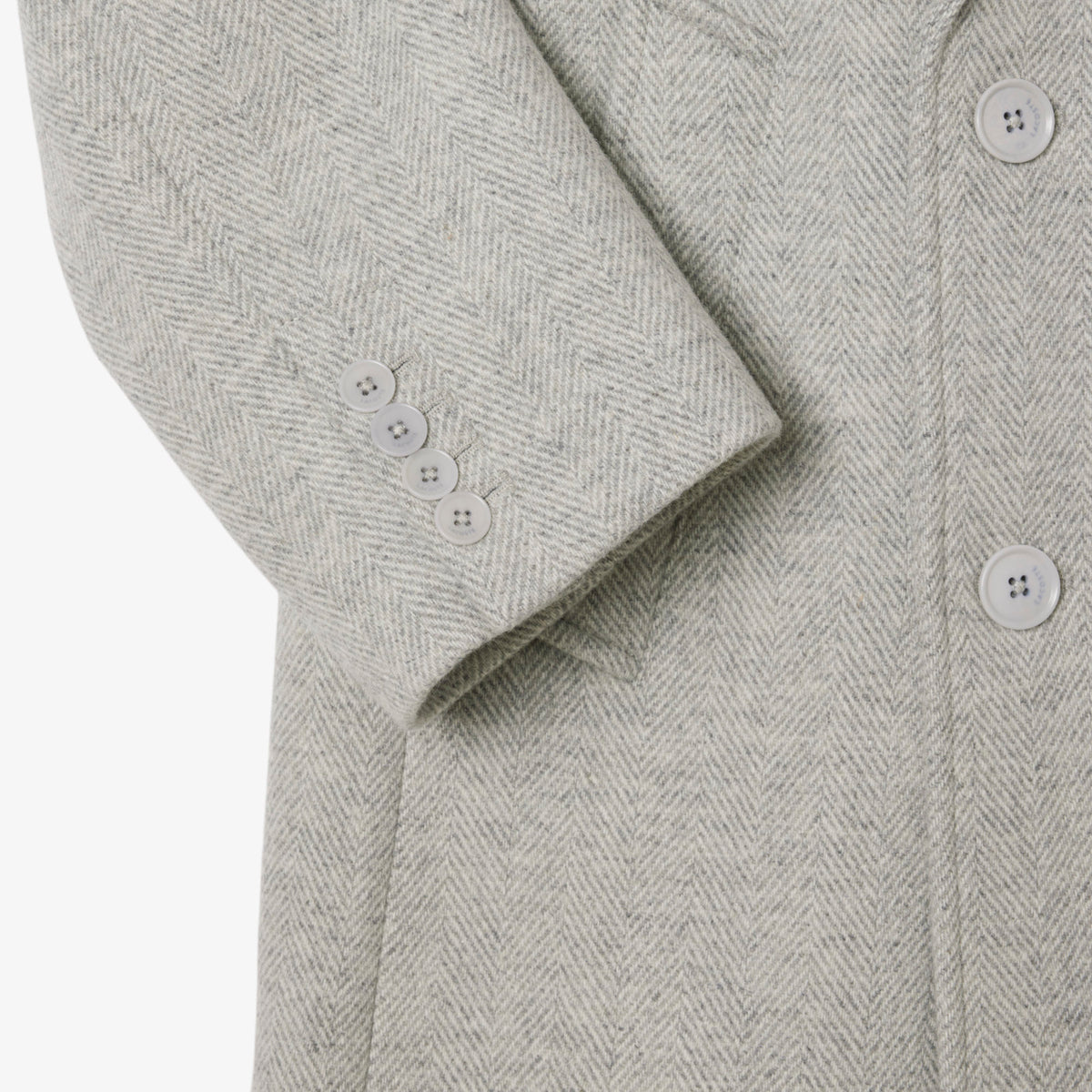 Manteau croisé en laine - Gris Chiné