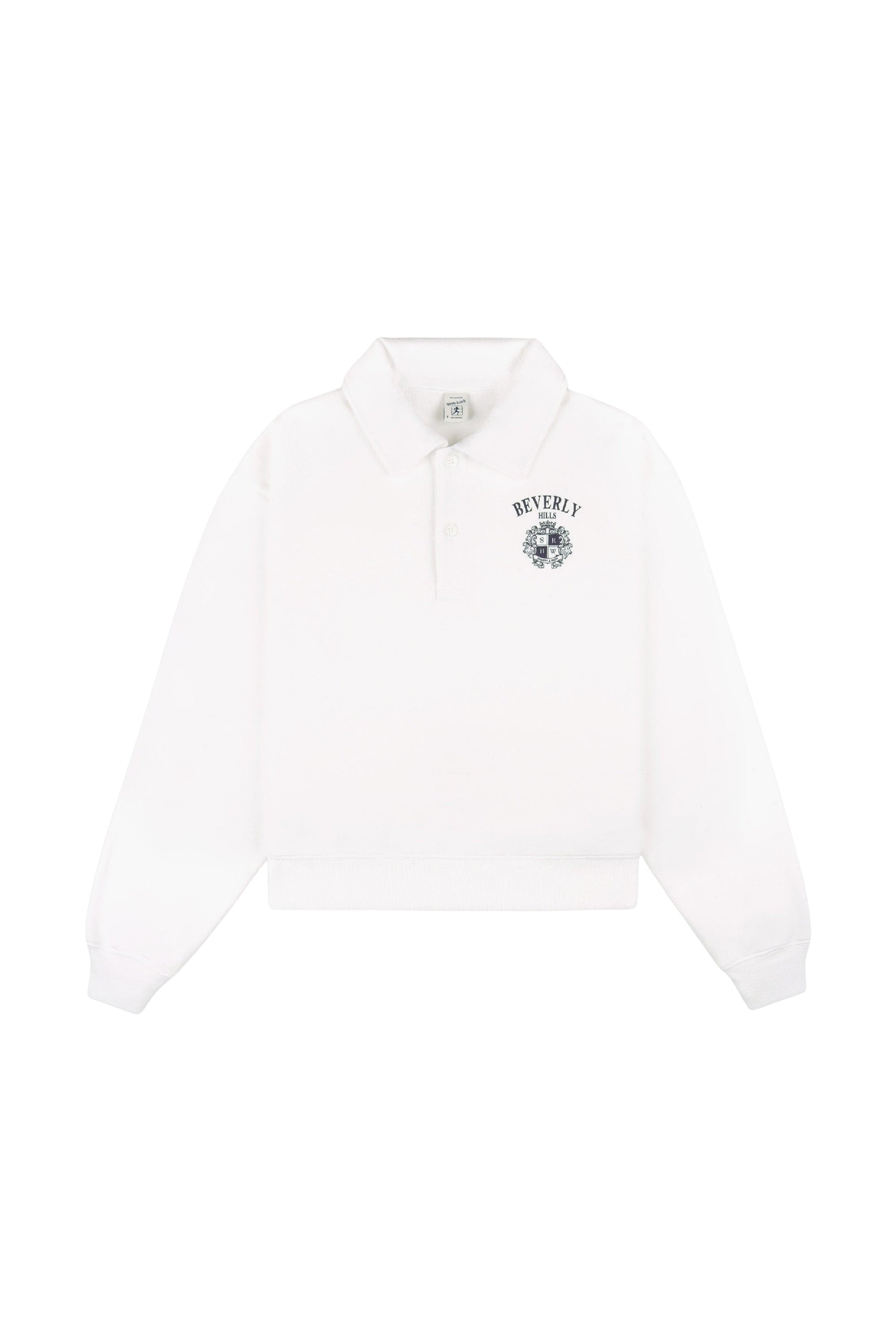 Polo BH Crest Soft à manches longues - White