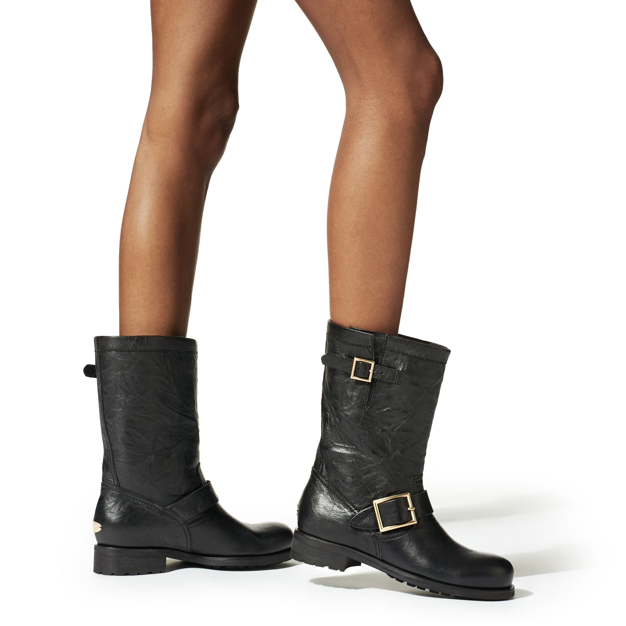 Leather biker boots - Black