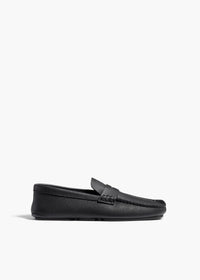 Black Billy Loafer In Black Pebbled Leather - Black