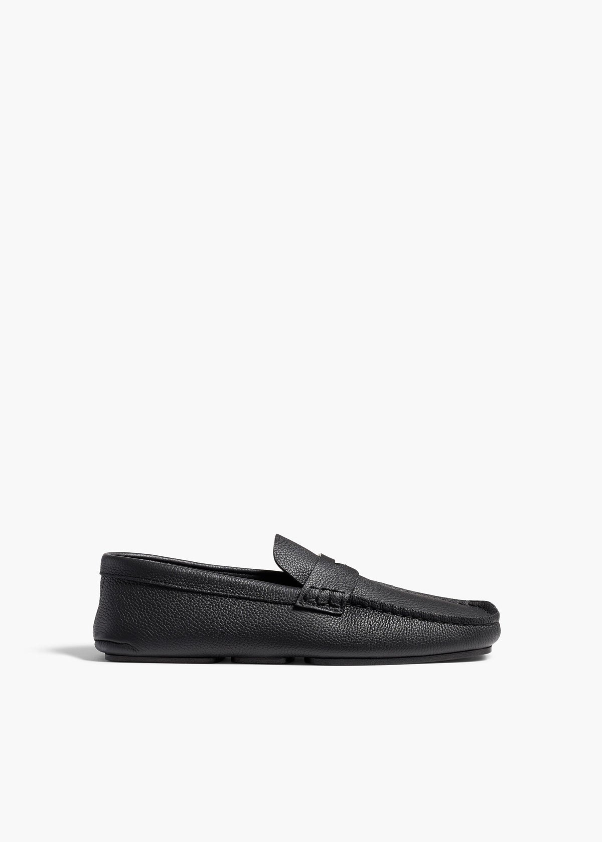 Black Billy Loafer In Black Pebbled Leather - Black