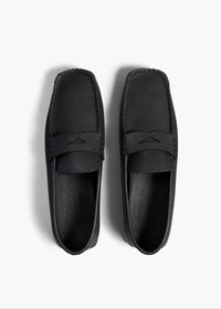 Black Billy Loafer In Black Pebbled Leather - Black