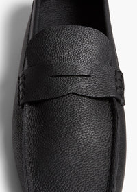 Black Billy Loafer In Black Pebbled Leather - Black