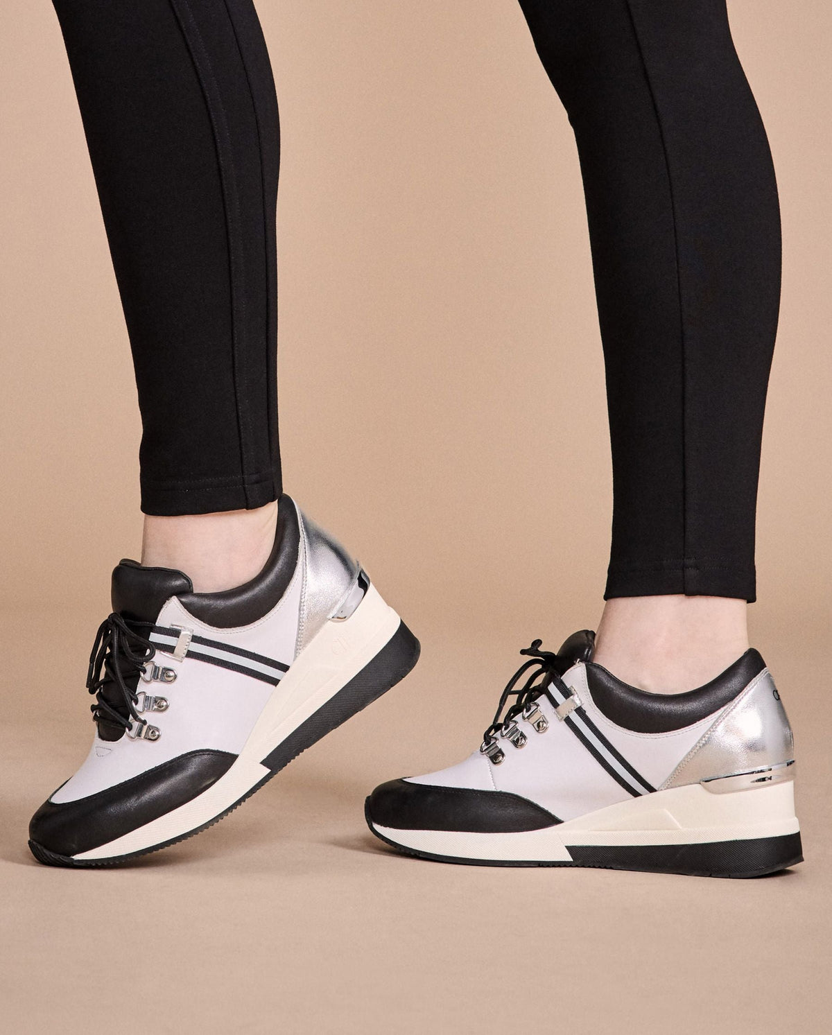 Sneakers Bill-Bw à plateforme en cuir - Black & White