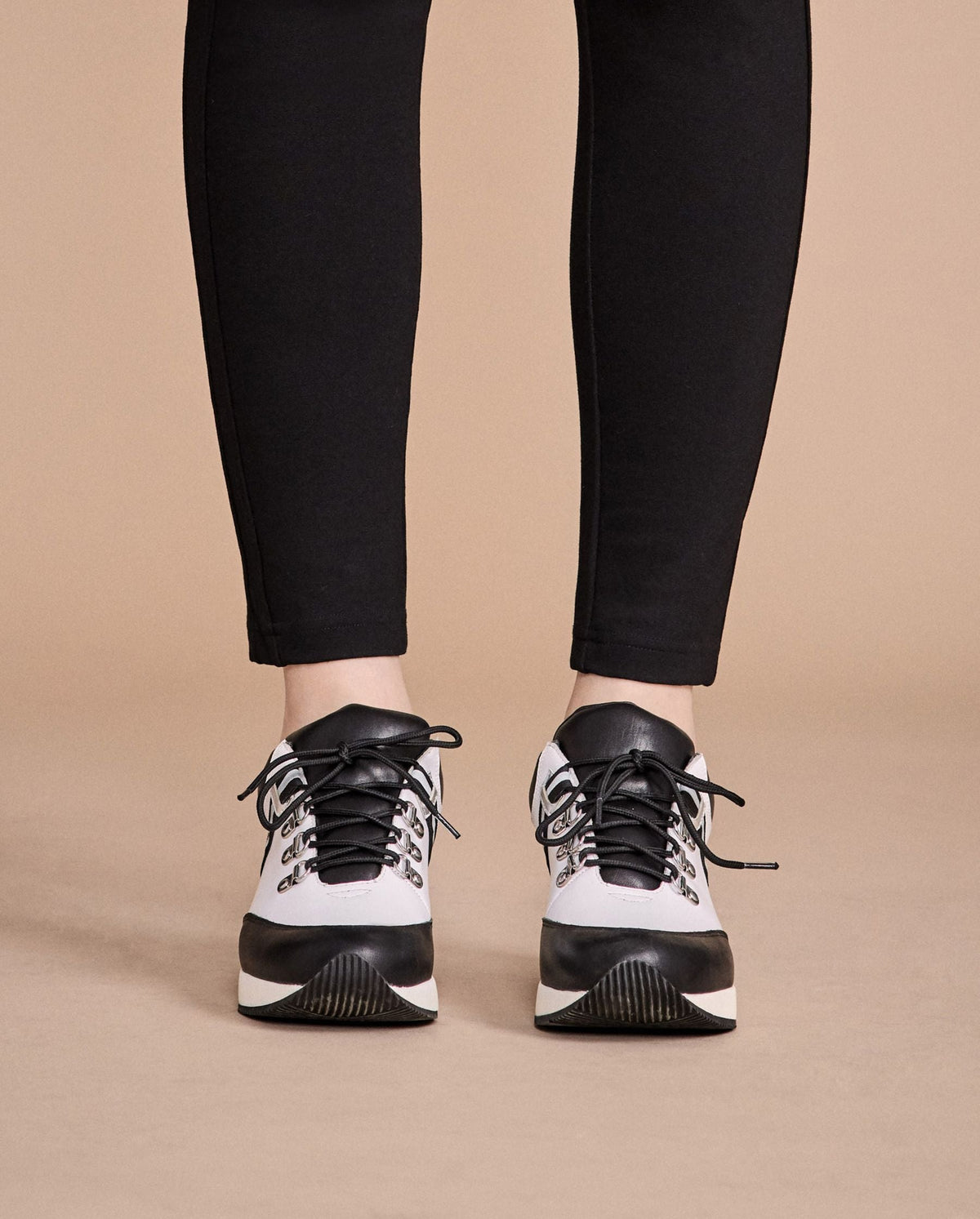 Sneakers Bill-Bw à plateforme en cuir - Black & White