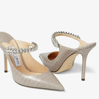 Mules Bing 100 en cuir à imprimé crocodile - Sand