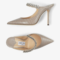 Mules Bing 100 en cuir à imprimé crocodile - Sand