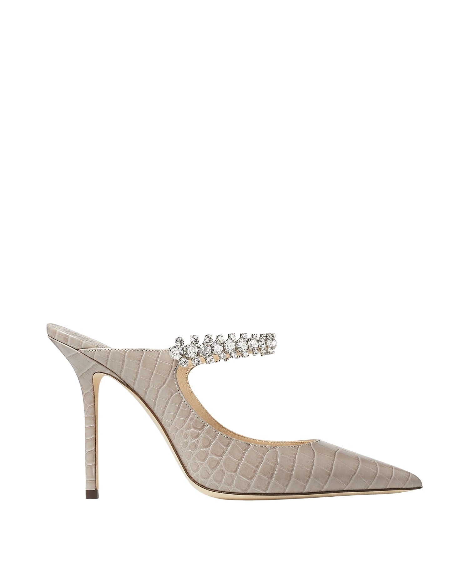 Mules Bing 100 en cuir à imprimé crocodile - Sand
